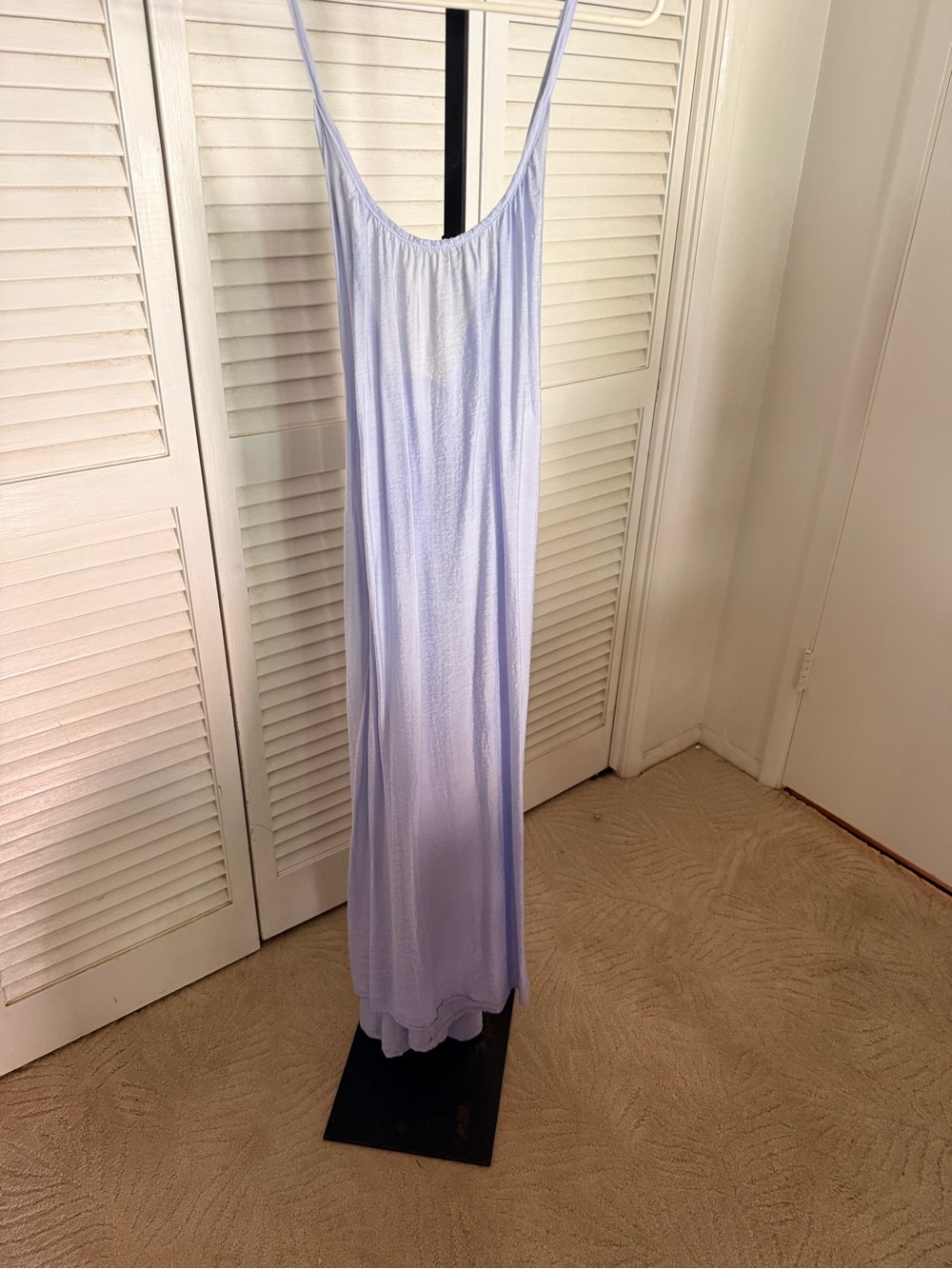 Light Blue Maxi Slip Dress with Spaghetti Straps